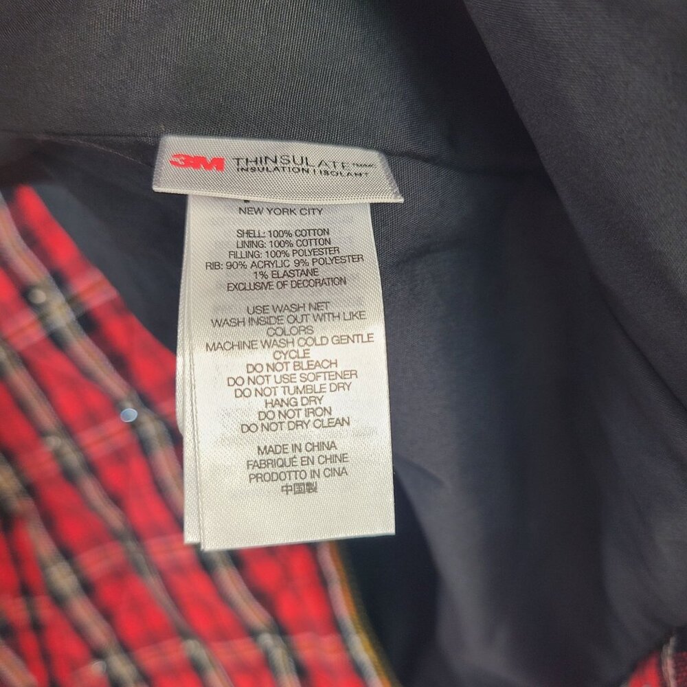 NWT Supreme x B.B. Simon Quilted Red Plaid Work Jacket w/ Studded Collar Sz L - Picture 10 of 16